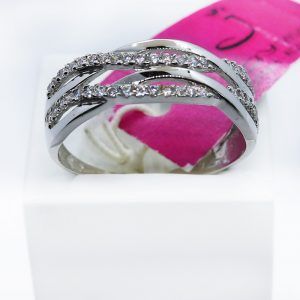 Anillo oro blanco 18 kilates braid