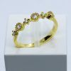 Anillo plata enchapada en oro queen