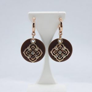 Pendientes Luxenter flor color bronce