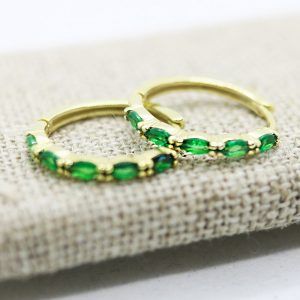 Pendientes Amahoa color dorado y verde