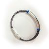 Pulsera Ivoire cuero trenzado azul