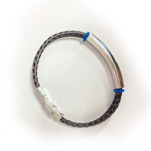 Pulsera Ivoire cuero trenzado azul