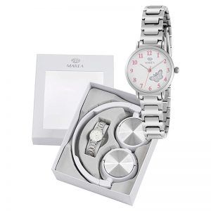 Reloj + Auriculares plateado Marea para comunión