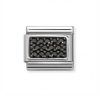 Link composable classic pave negro plata