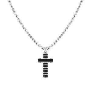 Collar strong diamond cruz negra