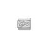 Link composable classic corazon alado plata y cz