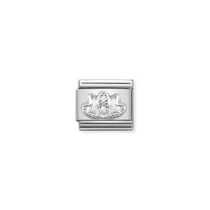 Link composable classic flor de loto plata
