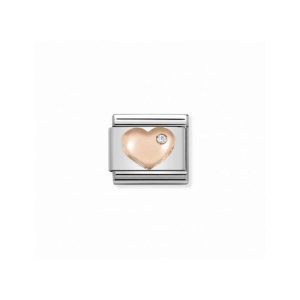 Link composable classic oro rosa cristal corazon