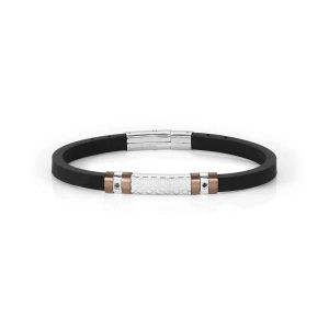 Pulsera city caucho cubic zirconia