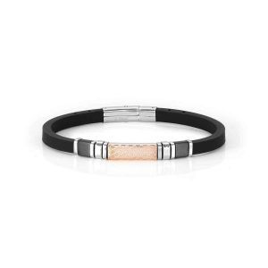 Pulsera city caucho oro rosa