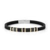 Pulsera city decorada negro oro