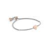 Pulsera milleluci corazon acero y oro rosa