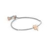 Pulsera milleluci trebol acero y oro rosa