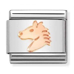 Composable link caballo oro rosa