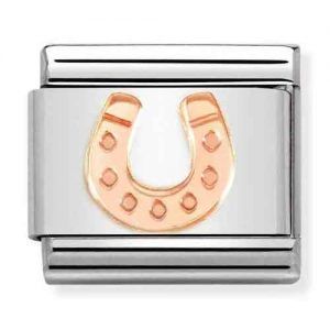 Composable link herradura oro rosa