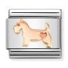 Composable link perro corazon oro rosa
