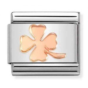 Composable link trebol oro rosa