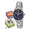Reloj marea pulsera plata esfera detalle rojo