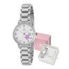 Reloj marea colgante esfera blanca flores rosa