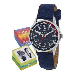 Reloj marea pulsera azul marino esfera plata