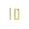 Pendientes rectangulo cristales blancos
