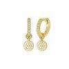 Pendientes marea rendondos cristales blancos