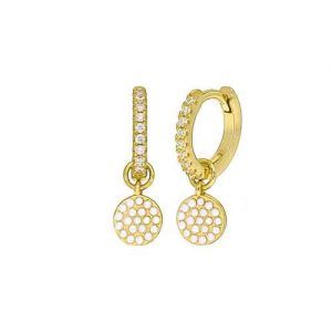 Pendientes marea rendondos cristales blancos