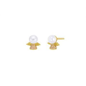 Pendientes Marea Comunion Angelito Oro rosa