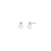 Pendientes marea perla plata