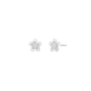 Pendientes marea flor plata
