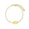 Pulsera con cruz comunion oro
