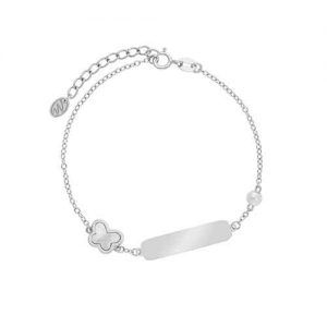 Pulsera con mariposa comunion plata