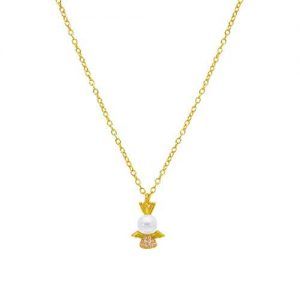 Colgante angelito rosa oro