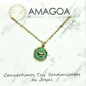 Colgante Corazón Verde oro