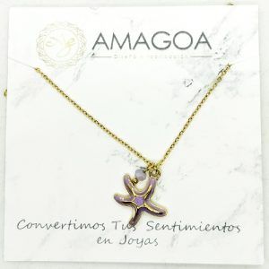 Colgante Estrella de Mar lila oro