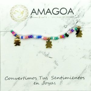 Tobillera perlas colores