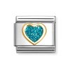 Link corazón brillo celeste