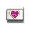 Link corazón brillo rosa