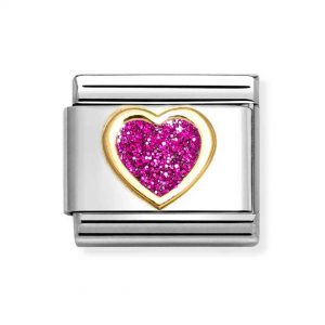 Link corazón brillo rosa