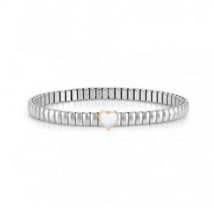Pulsera brazalete corazón blanco