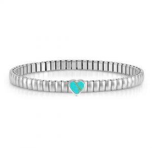 Pulsera brazalete corazon turquesa