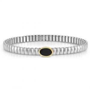 Pulsera brazalete piedra negra