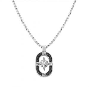 collar plata negro estrella