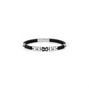 Pulsera ancla plata piedras