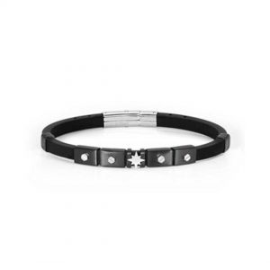 pulsera estrella plata-negra