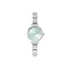 reloj plata esfera azul verdoso