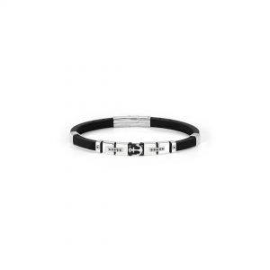 pulsera ancla plata cruz