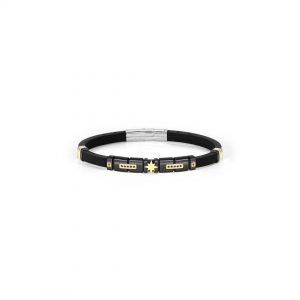 pulsera estrella negra oro