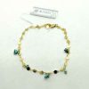 Pulsera Tobillera Oro Piedras Azul