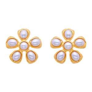 Pendientes Luxenter Flor Perla Oro